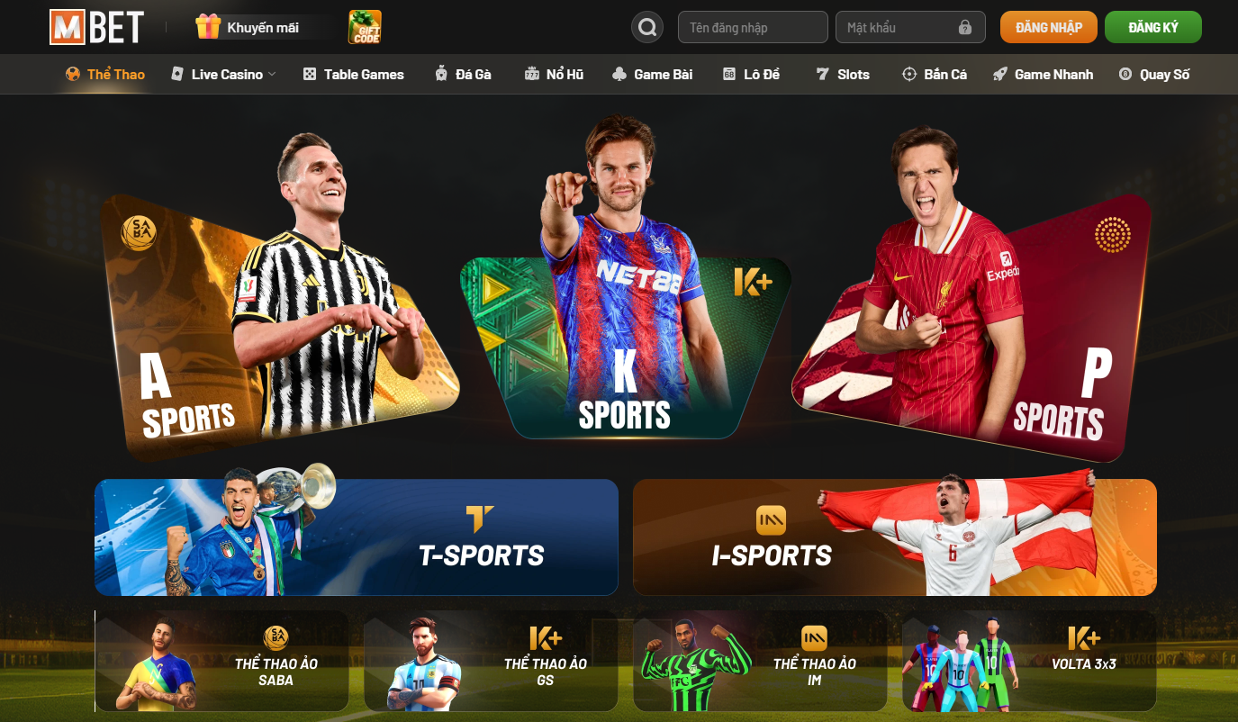 Sảnh thể thao tại nhà cái MBET